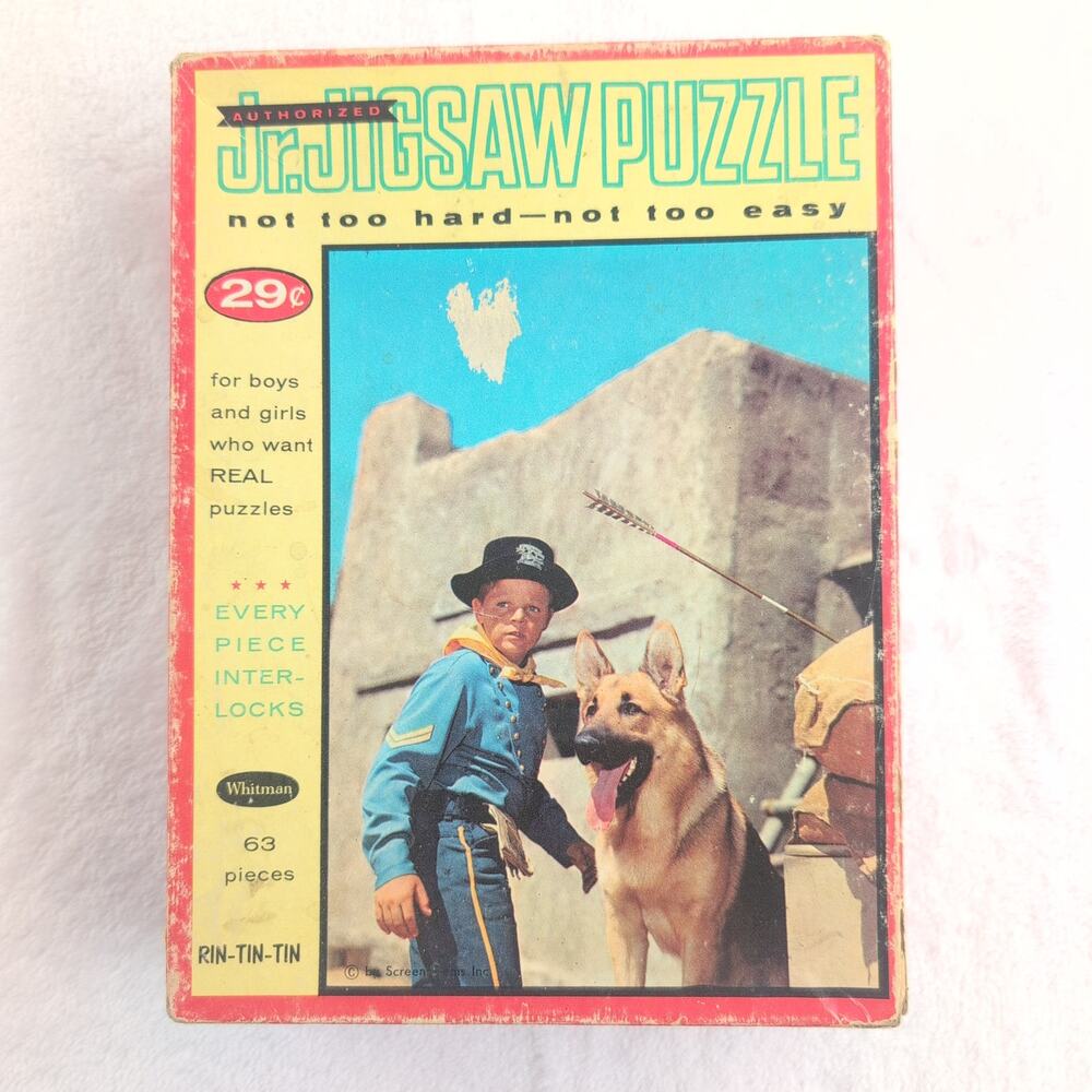 Vintage Whitman Rin Tin Tin Jr Jigsaw Puzzle 63 Pc *Complete